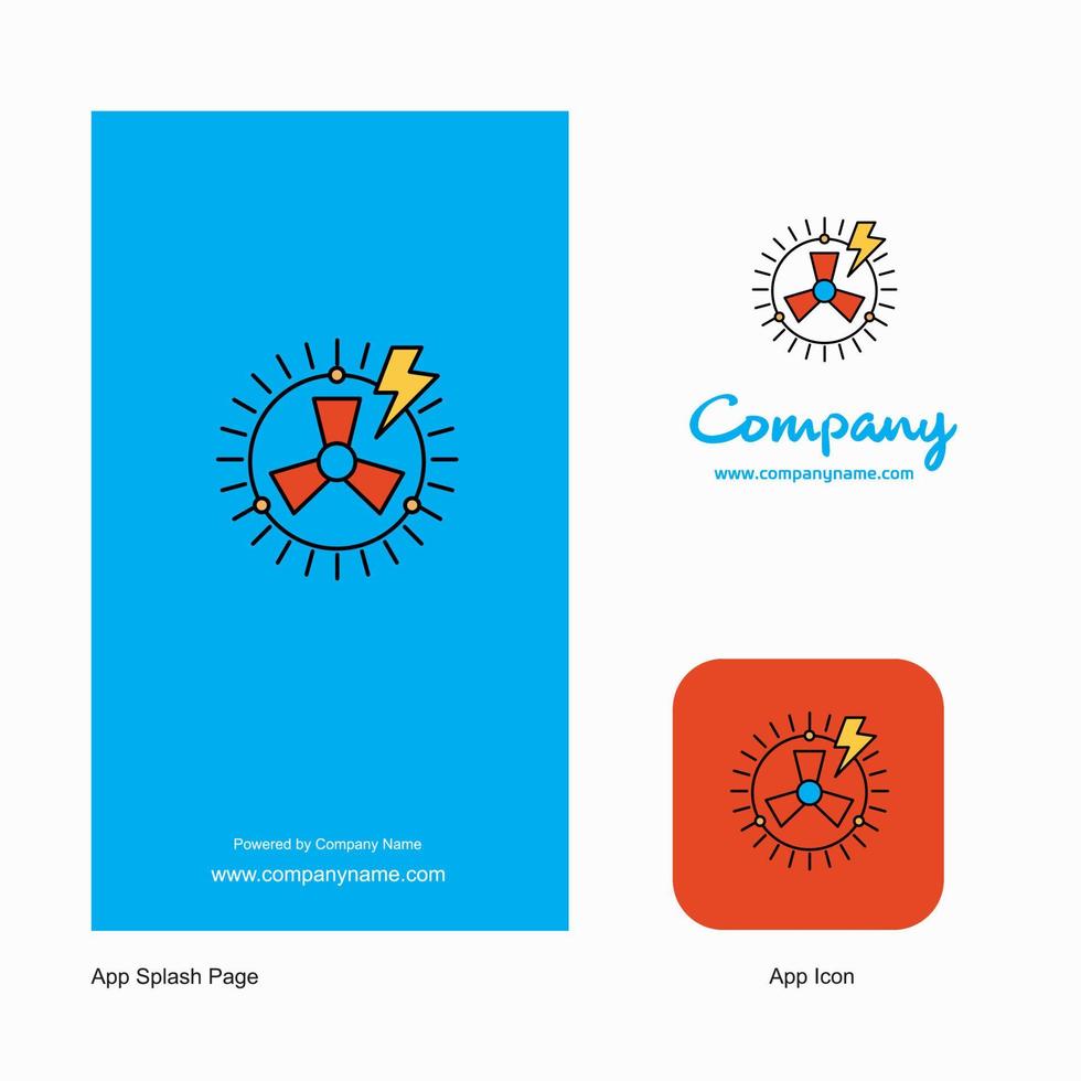 Turbine Company Logo App Icon and Splash Page Design Creative Business App Design Elements vector