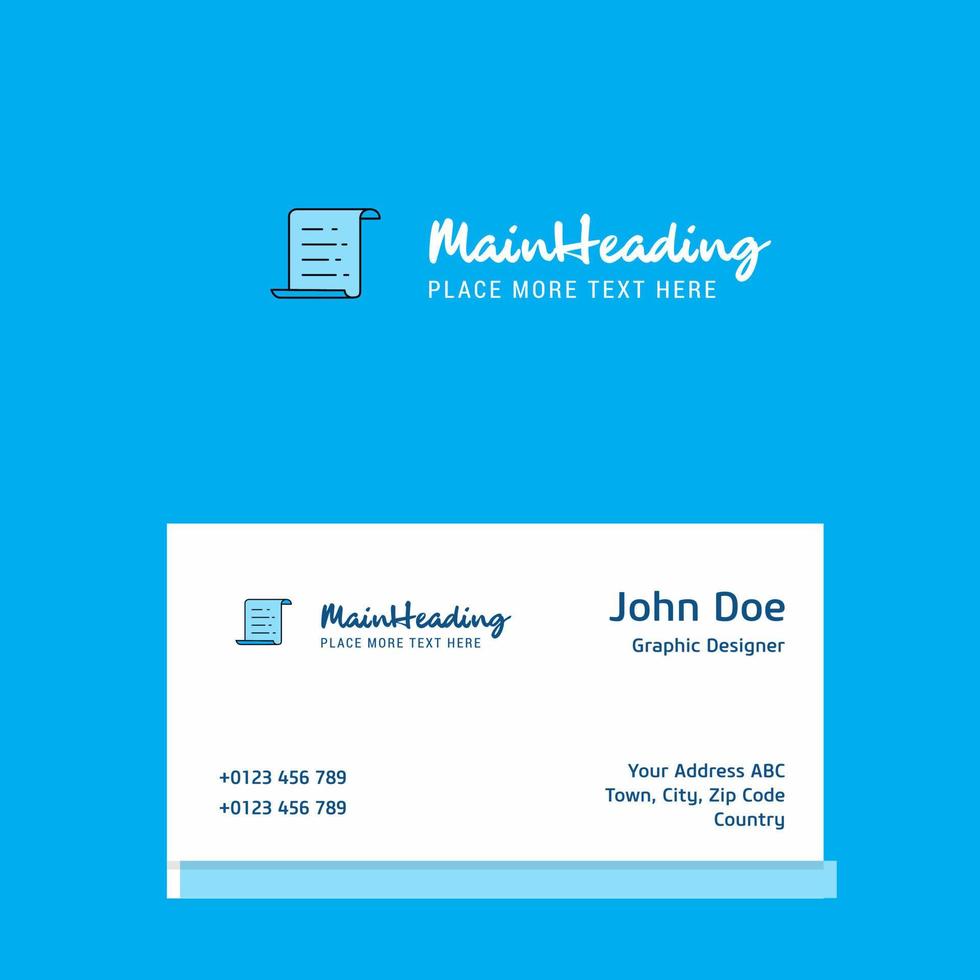 Text document logo Design with business card template Elegant corporate identity Vector