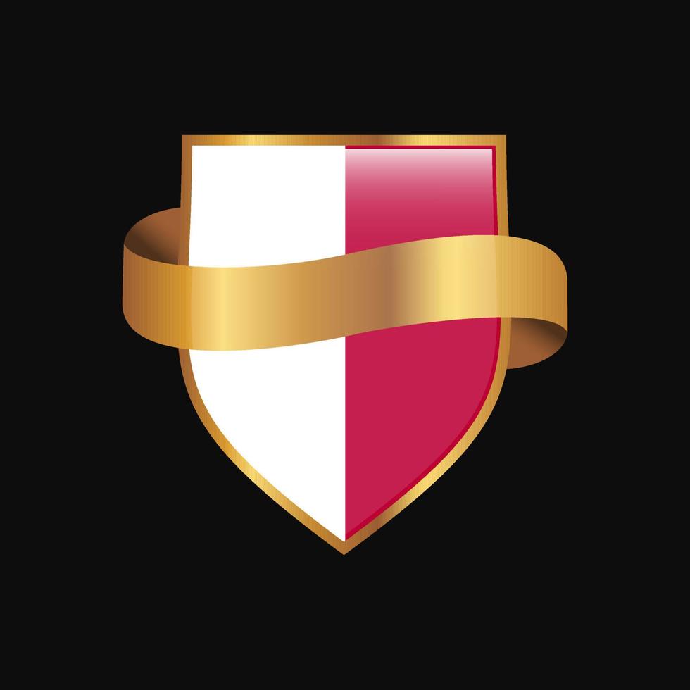 Malta flag Golden badge design vector