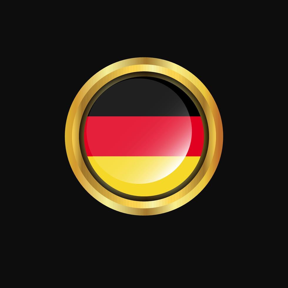 botón de oro de la bandera de alemania vector