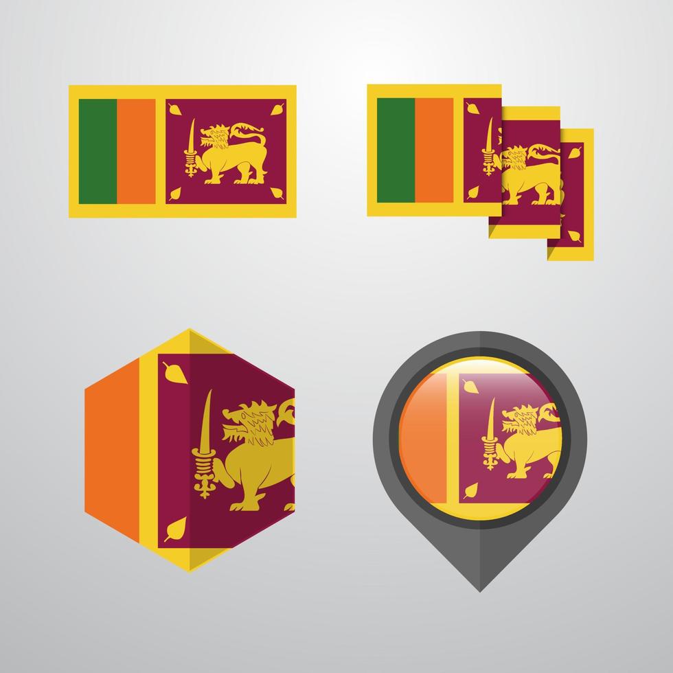 Sri Lanka flag design set vector