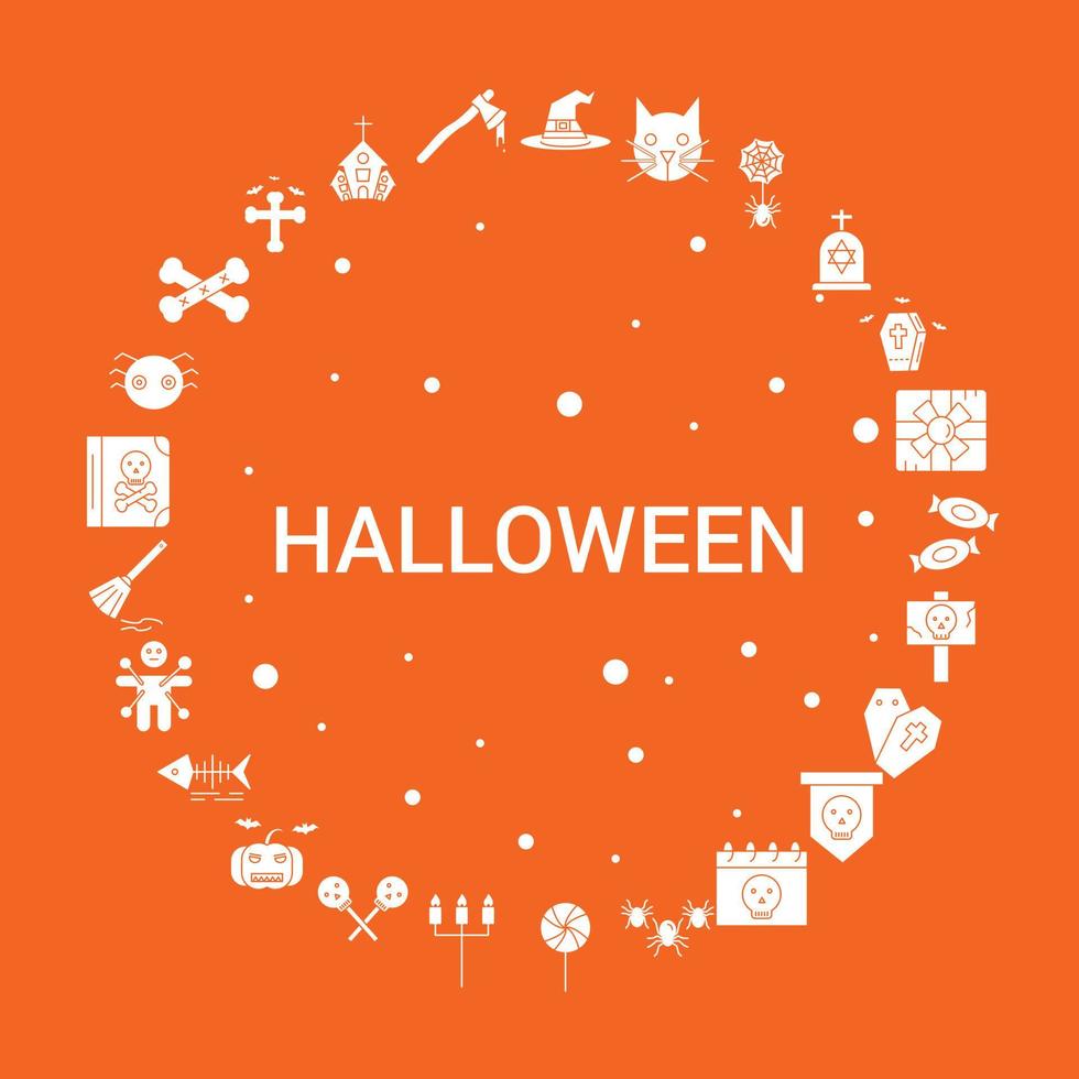 Halloween Icon Set Infographic Vector Template