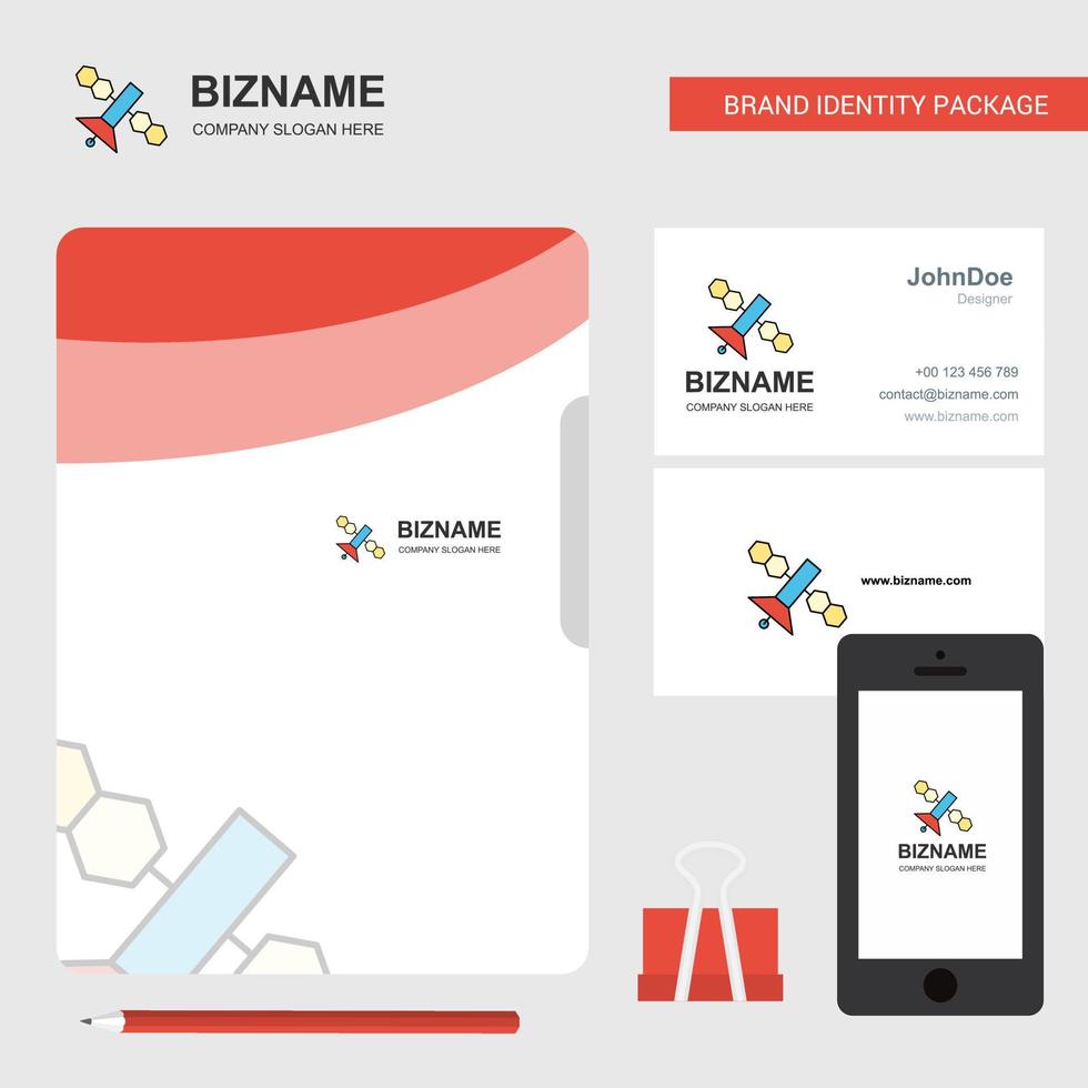 Satellite Business Logo File Cover Visiting Card and Mobile App Design Vector Illustration