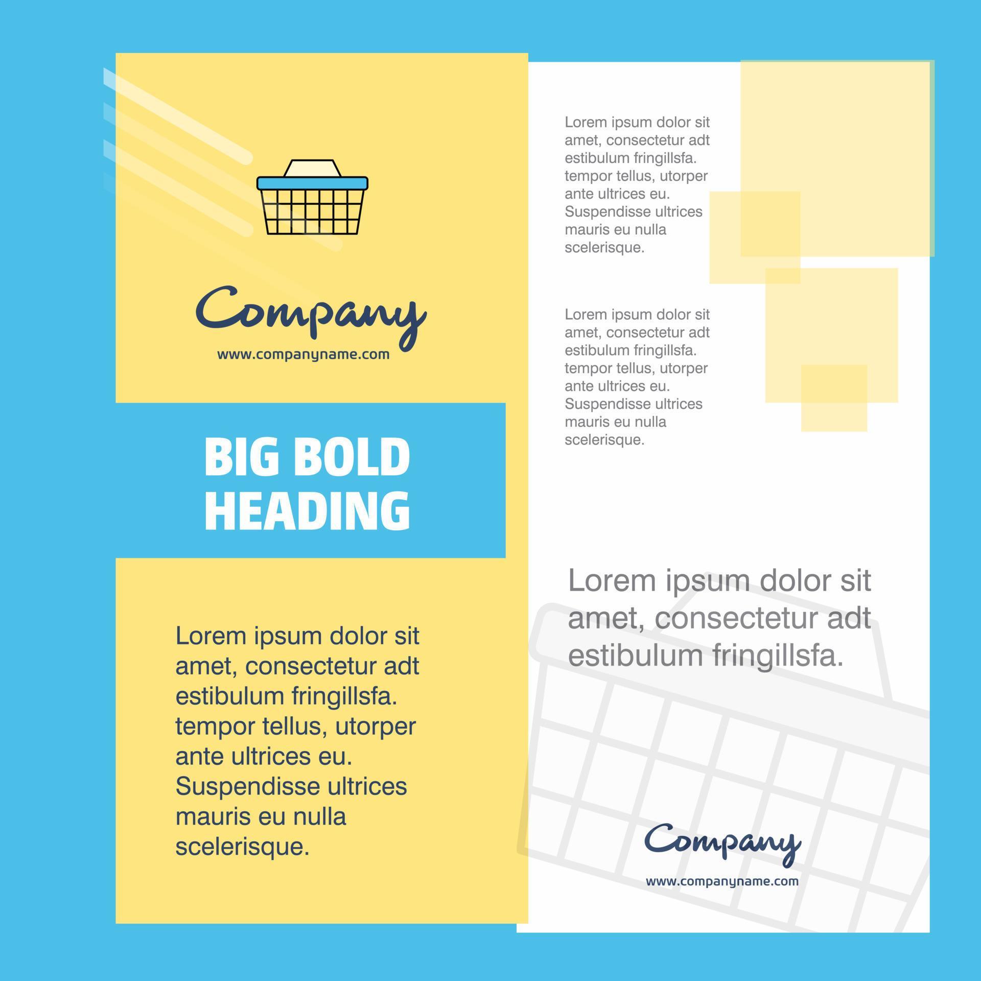 Basket Company Brochure Title Page Design Company profile annual report presentations leaflet