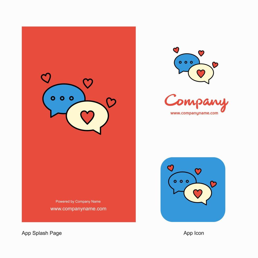 Romantic chat Company Logo App Icon and Splash Page Design Creative Business App Design Elements vector