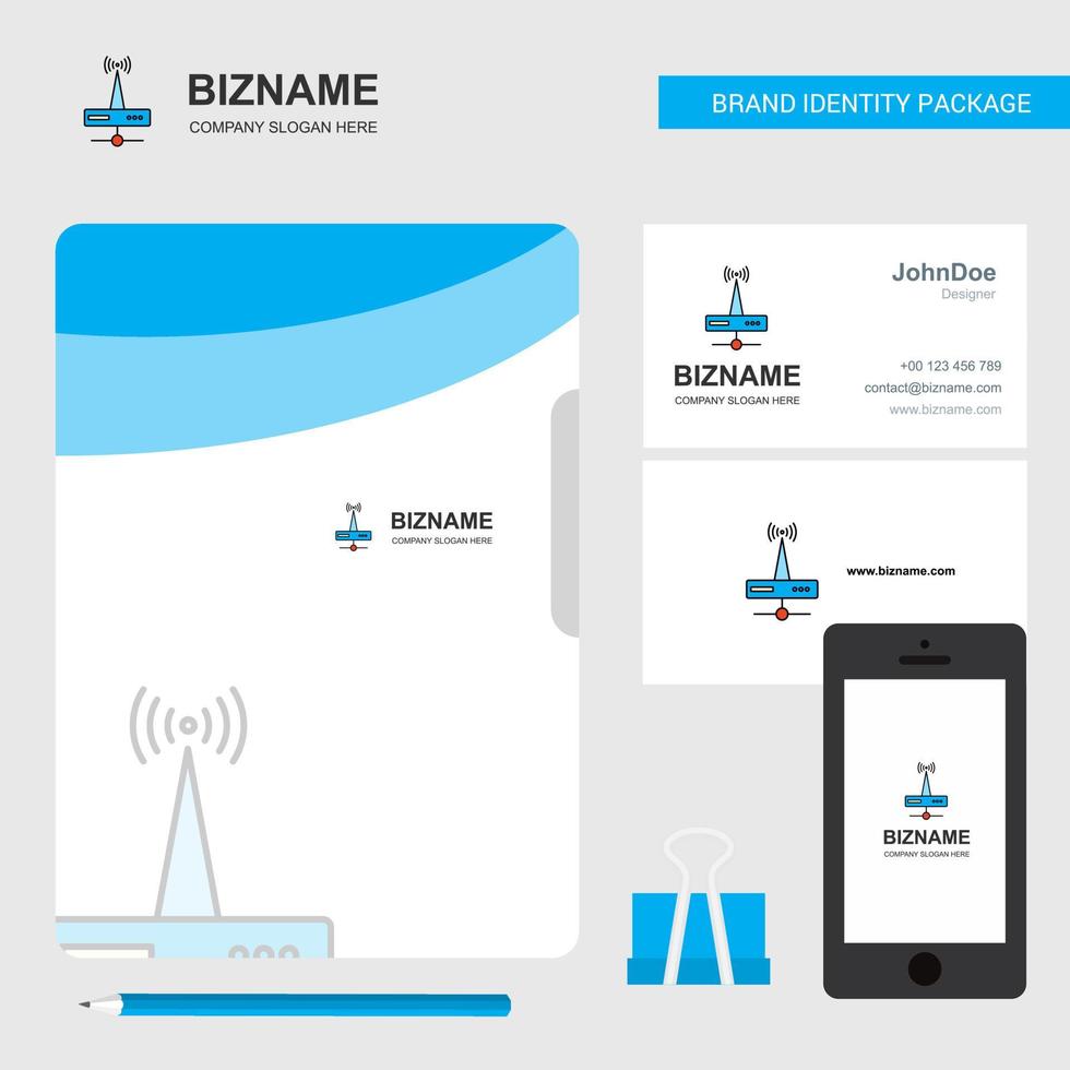 Wifi router Business Logo File Cover Visiting Card and Mobile App Design Vector Illustration