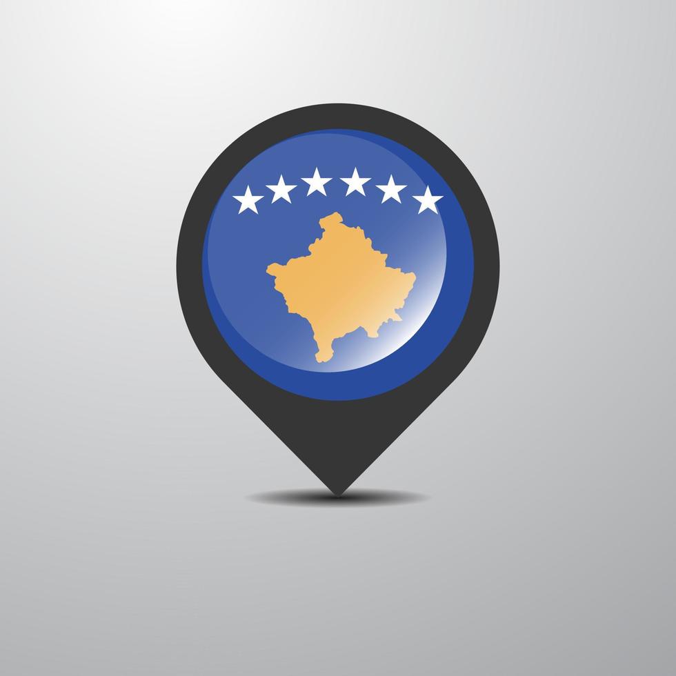 Kosovo Map Pin vector