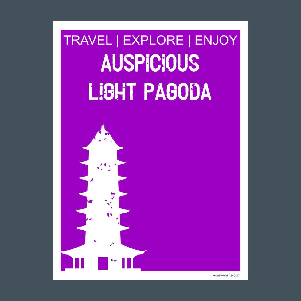 luz auspiciosa suzhou china monumento hito folleto estilo plano y tipografía vector