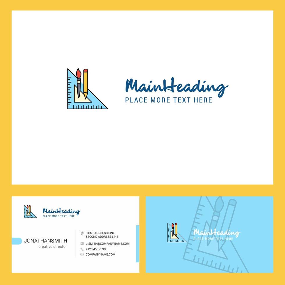 Geometry scale Logo design with Tagline Front and Back Busienss Card Template Vector Creative Design