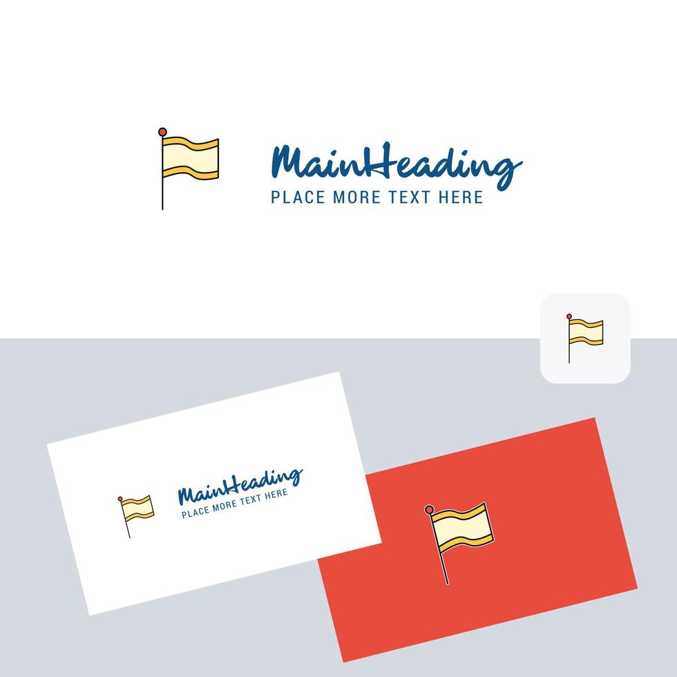 Flag vector logotype with business card template Elegant corporate identity Vector