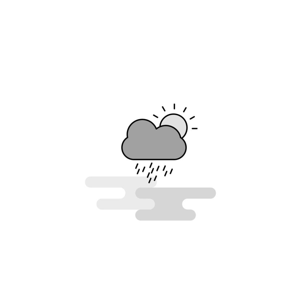 lloviendo icono web línea plana llena vector icono gris