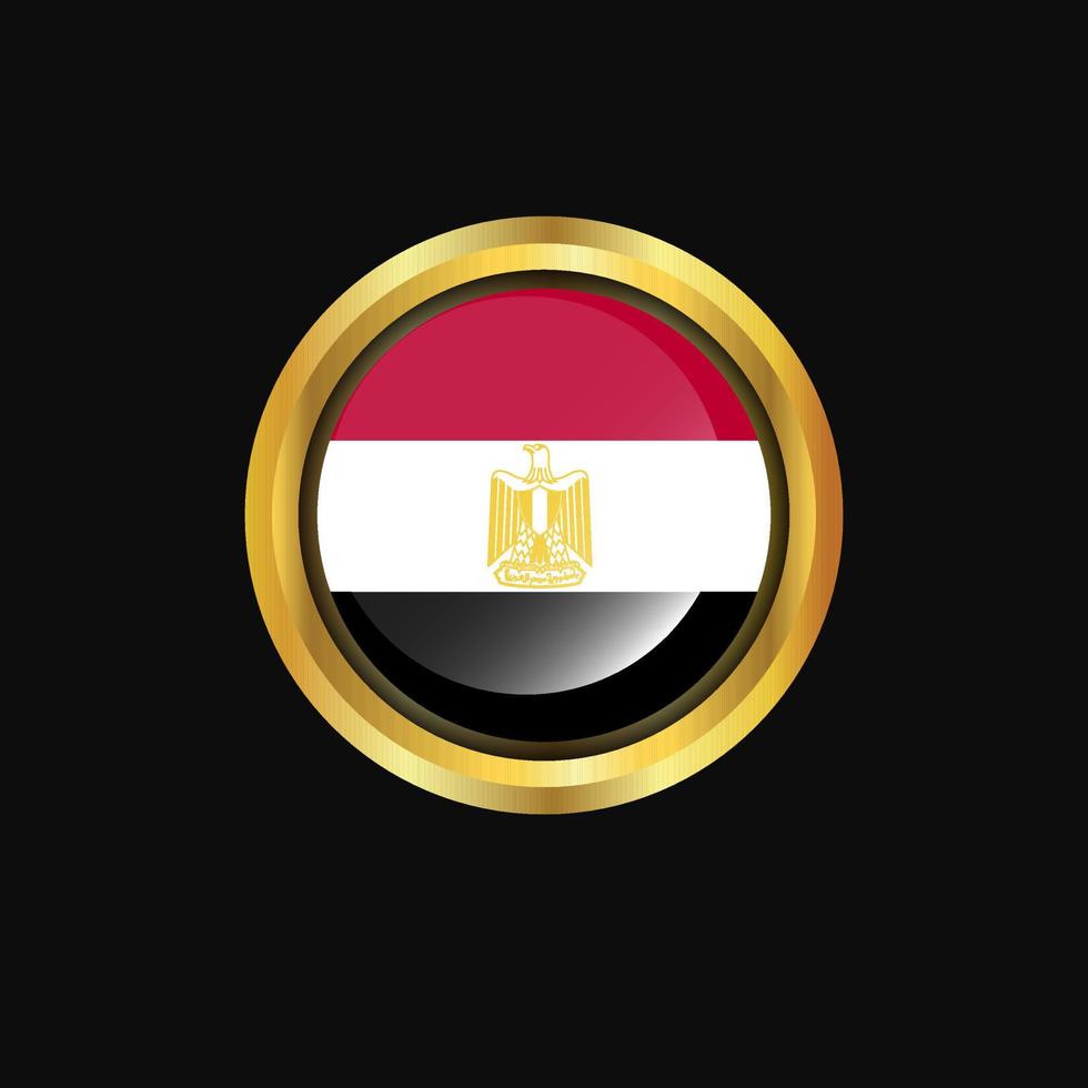 Egypt flag Golden button vector