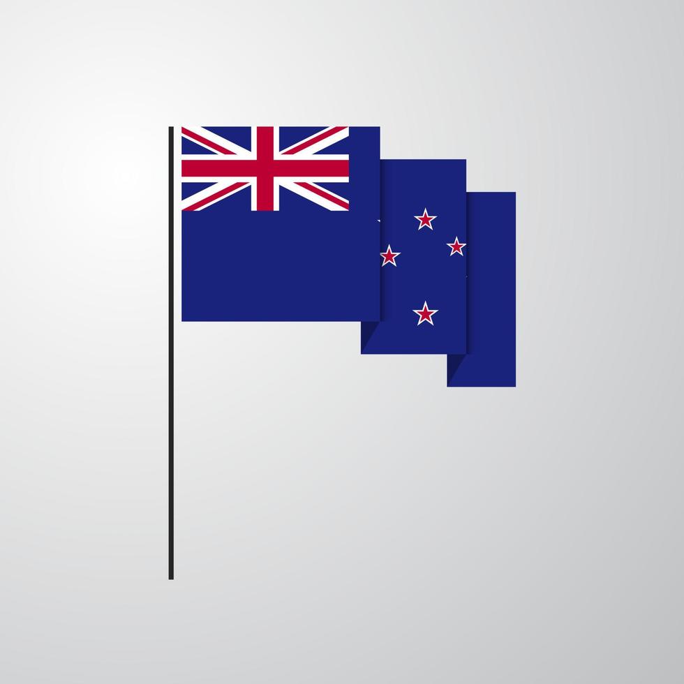 New Zealand waving Flag creative background vector