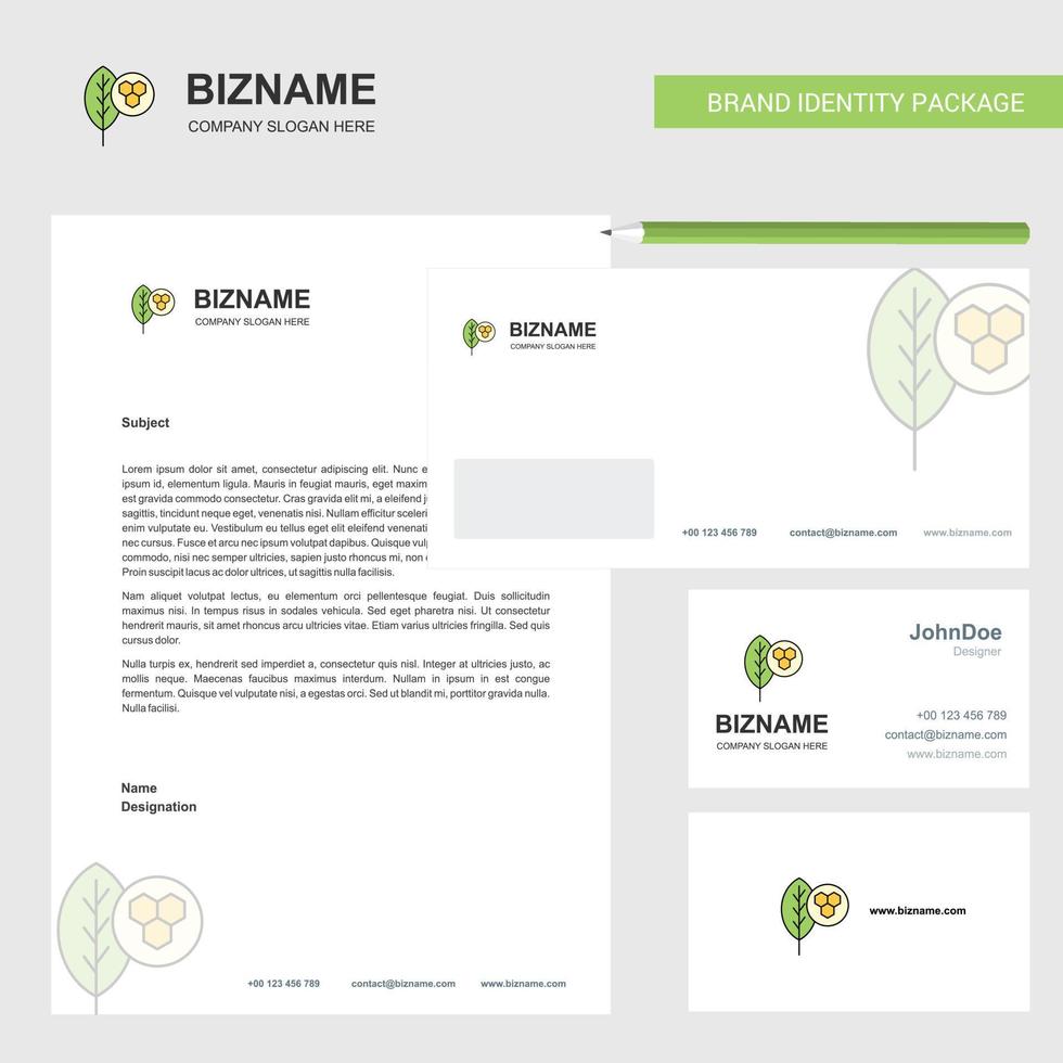 Leaf Business Letterhead Envelope and visiting Card Design vector template