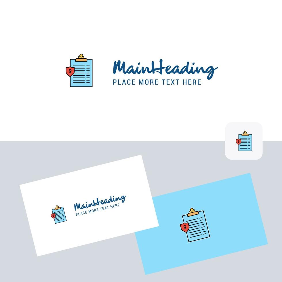 Clipboard vector logotype with business card template Elegant corporate identity Vector