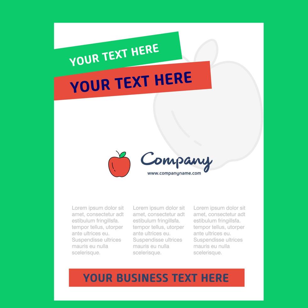 Apple Title Page Design for Company profile annual report presentations leaflet Brochure Vector Background