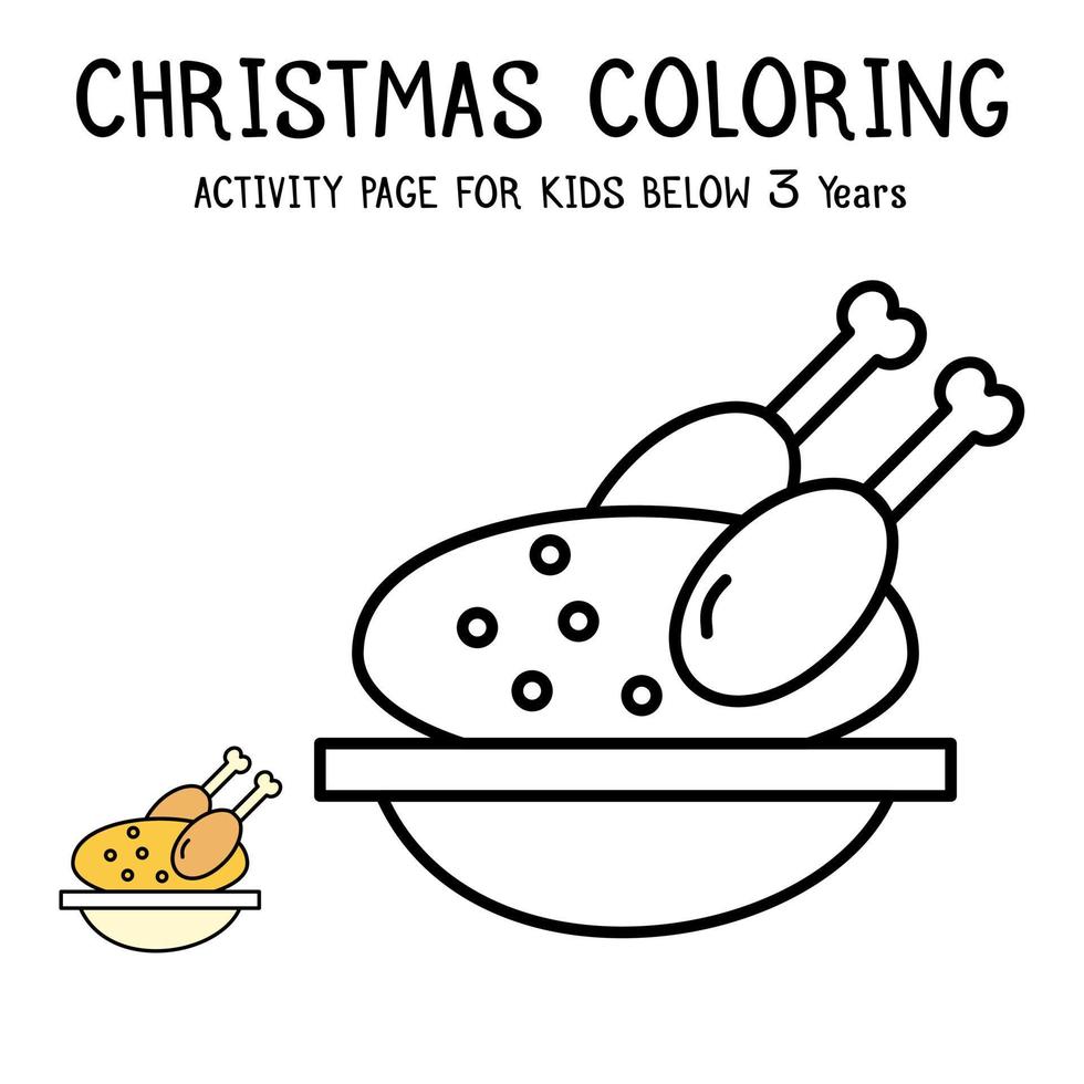 Christmas Coloring Actvity Book For Kids Below 3 Years vector