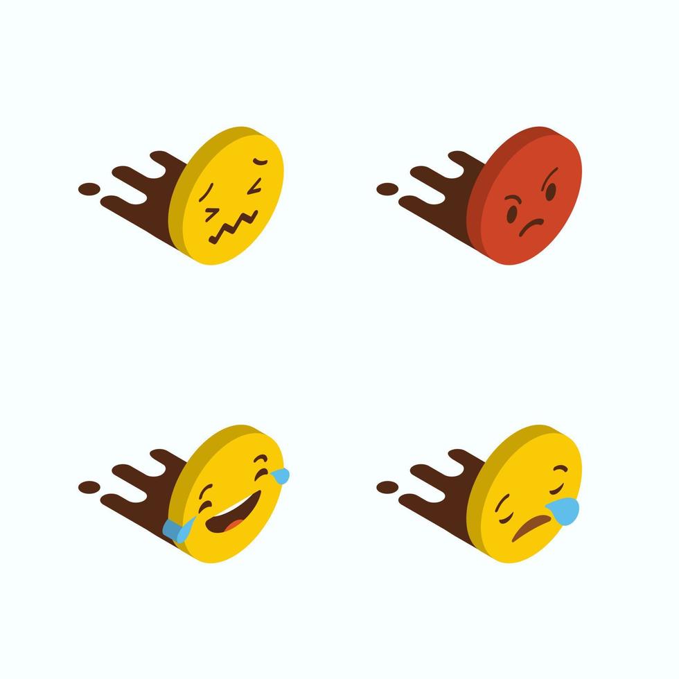 Set of Yellow emojis design vector