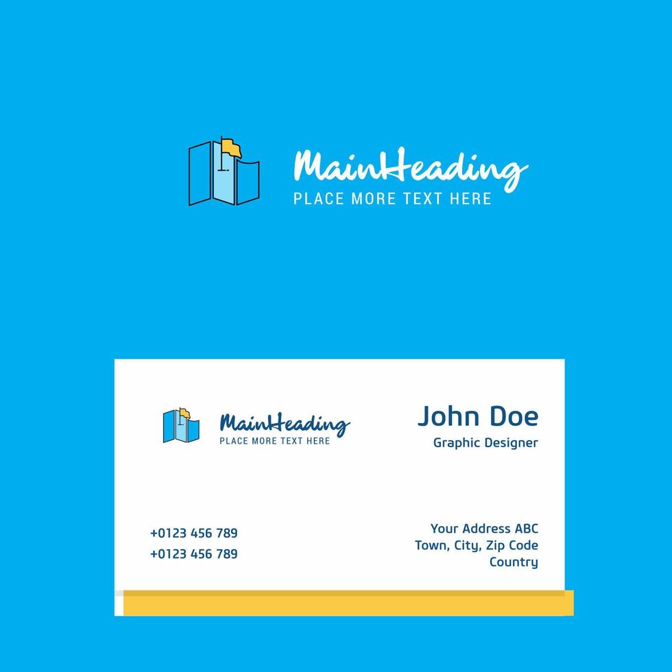 Map logo Design with business card template Elegant corporate identity Vector