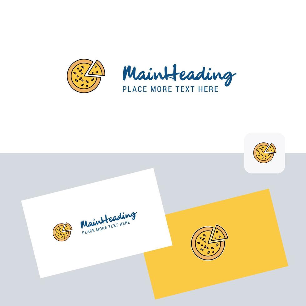 Pizza vector logotype with business card template Elegant corporate identity Vector