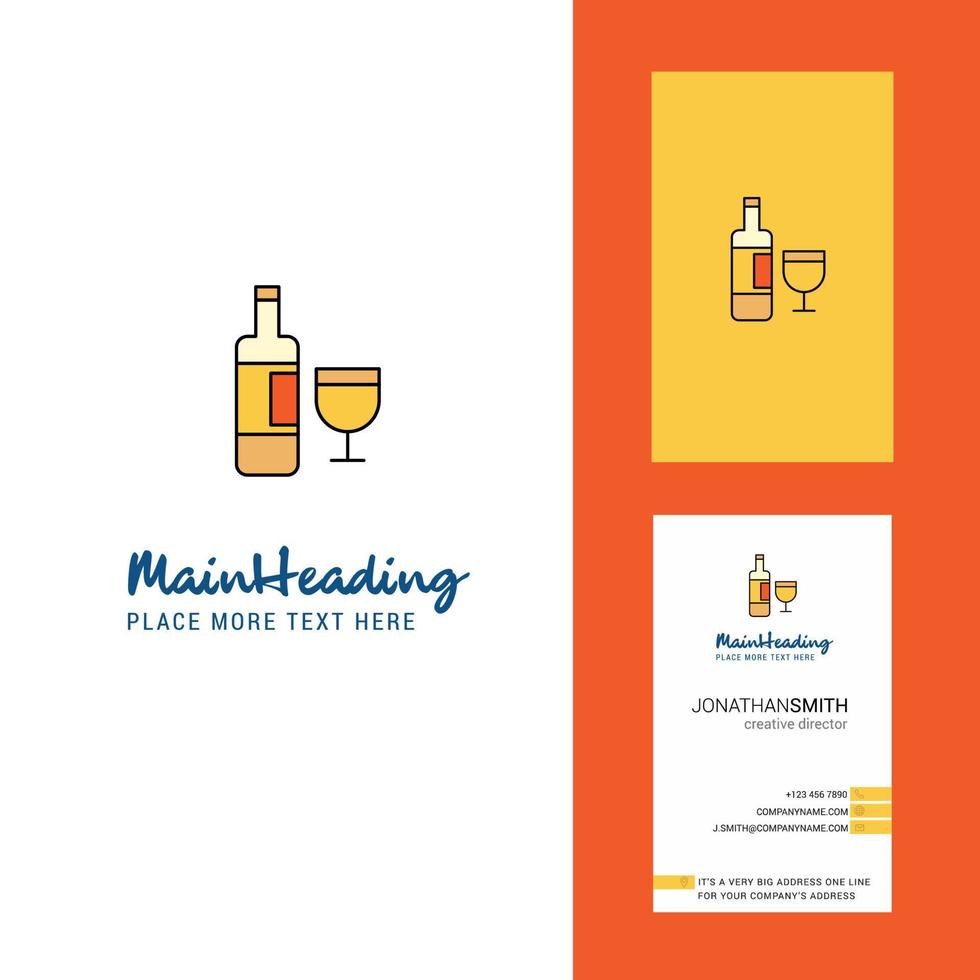 bebidas logotipo creativo y vector de diseño vertical de tarjeta de visita