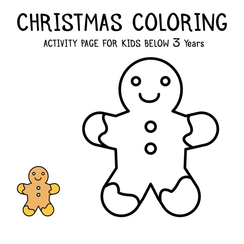 Libro de actividades navideñas para colorear para niños menores de 3 años vector