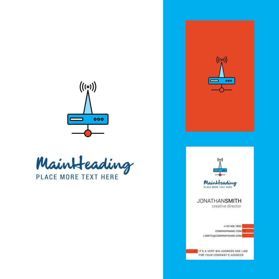 Wifi router Creative Logo and business card vertical Design Vector