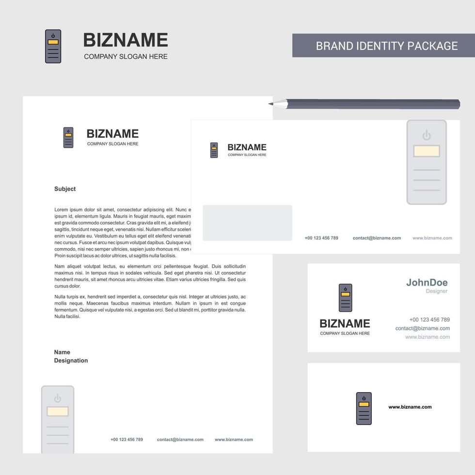 CPU Business Letterhead Envelope and visiting Card Design vector template