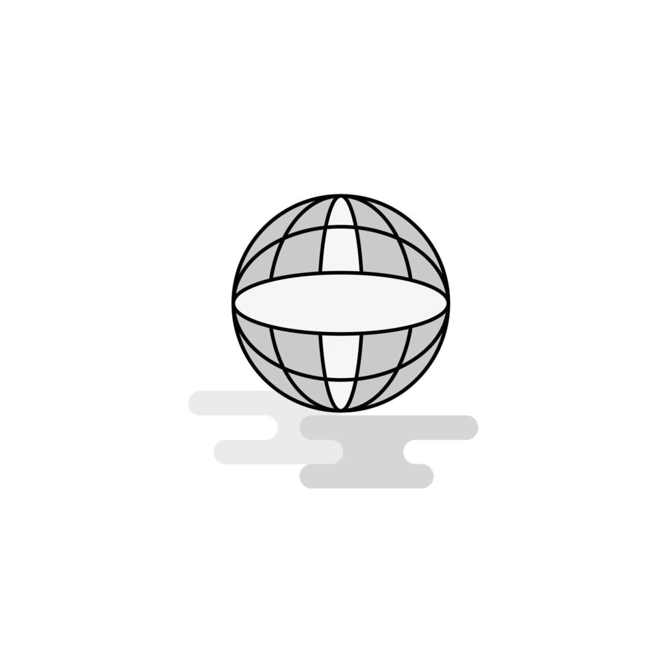 globo web icono línea plana llena gris icono vector