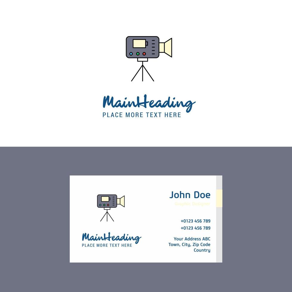 logotipo de videocámara plana y plantilla de tarjeta de visita diseño de logotipo de concepto de negocio vector