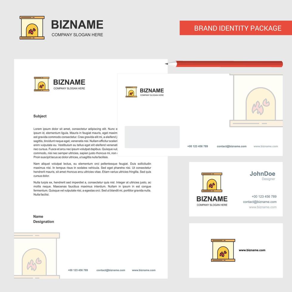 Chimney Business Letterhead Envelope and visiting Card Design vector template