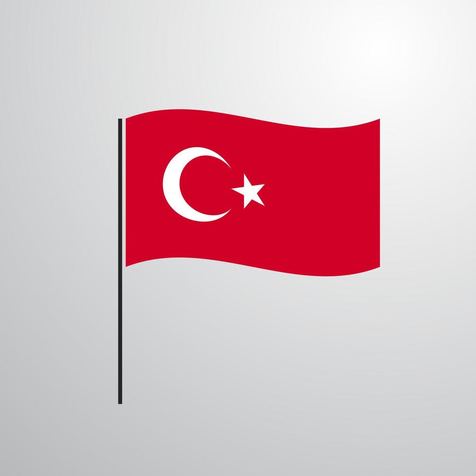Turkey waving Flag vector