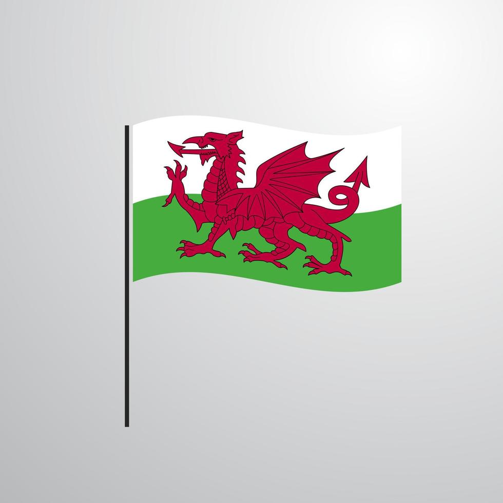 Wales waving Flag vector