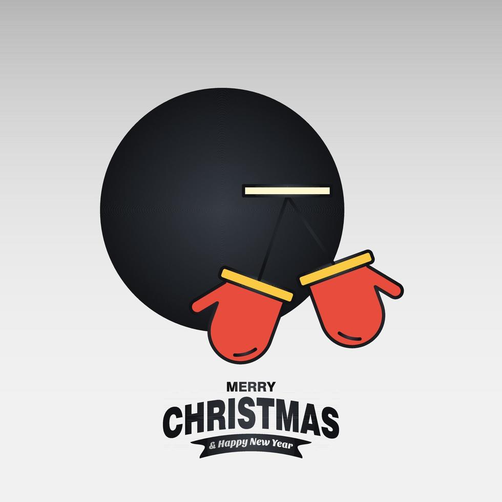 Merry Christmas card with creative design and light background vector