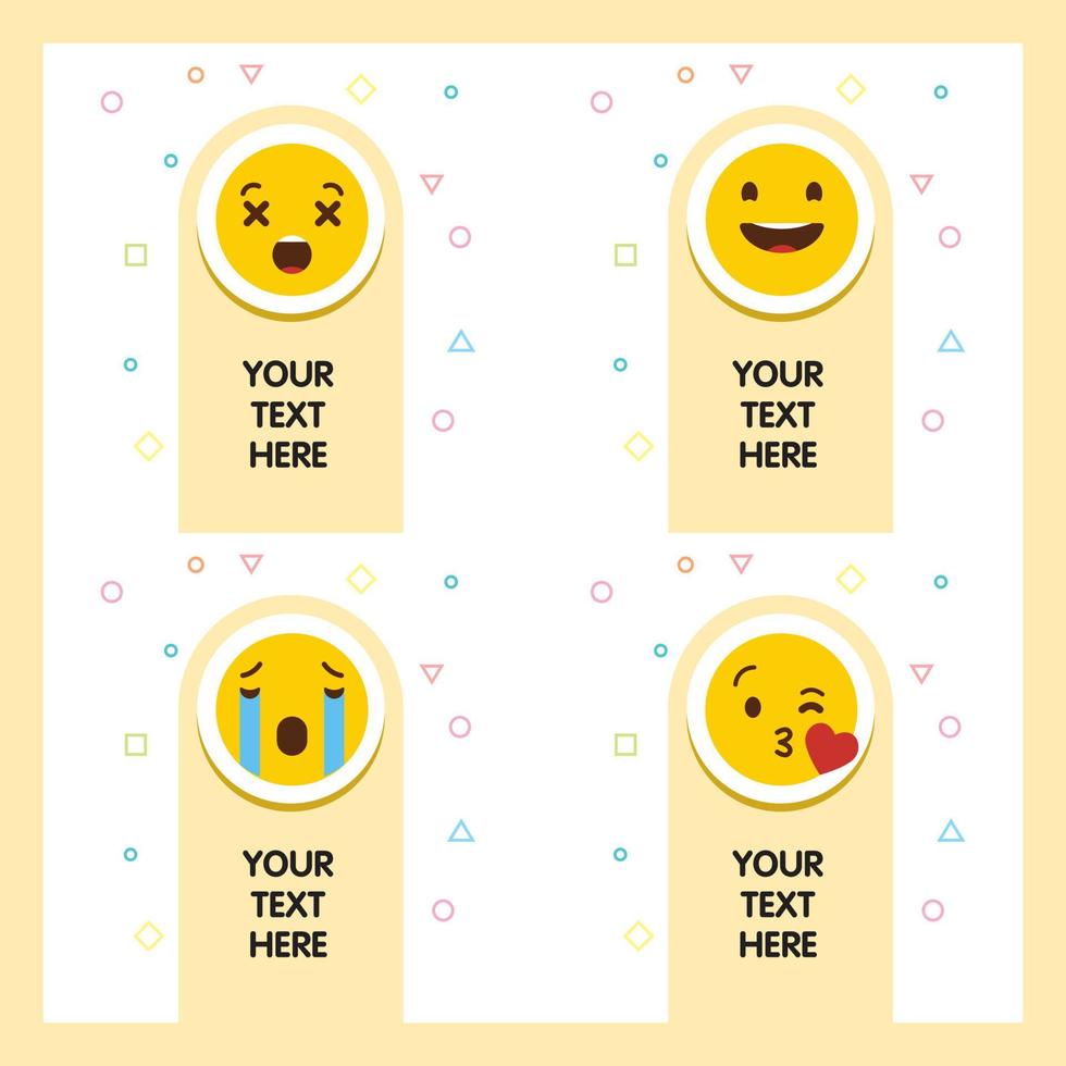Emoji with your message design vector