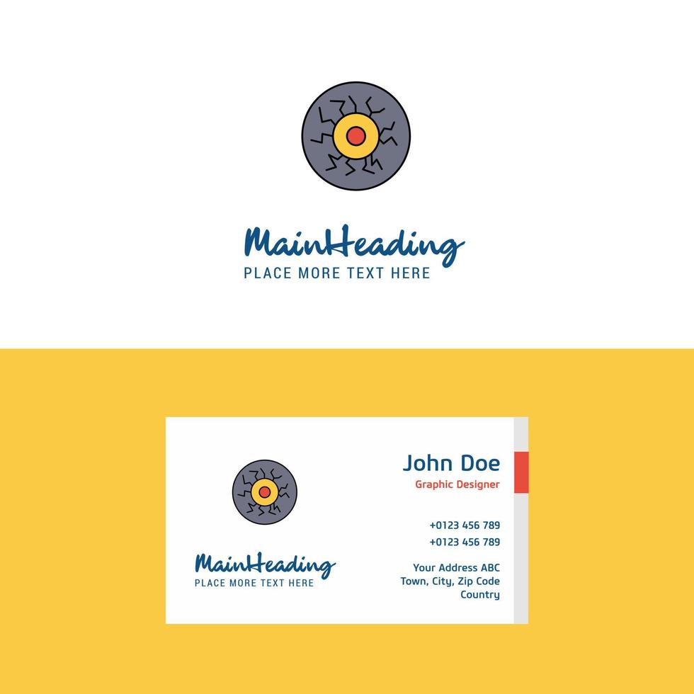 logotipo de bola de ojo plano y plantilla de tarjeta de visita diseño de logotipo de concepto de negocio vector