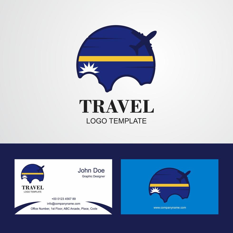 Travel Nauru Flag Logo and Visiting Card Design vector