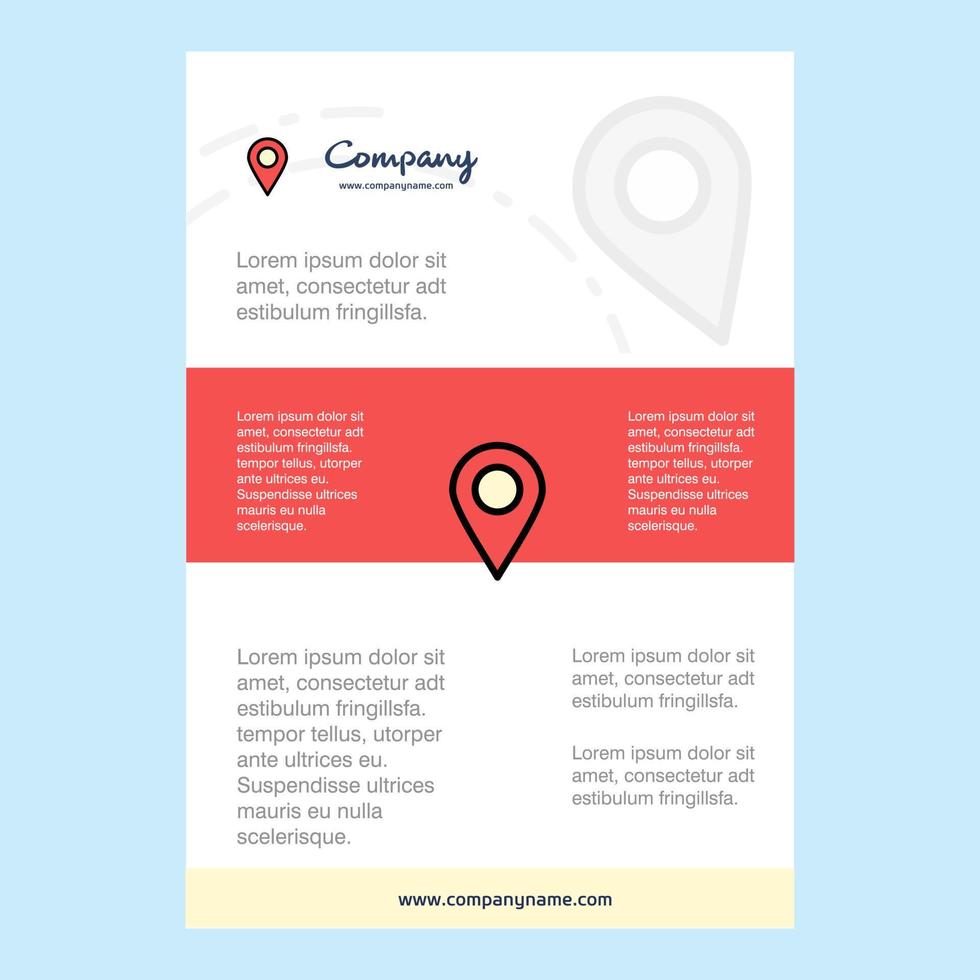 Template layout for Map pointer comany profile annual report presentations leaflet Brochure Vector Background