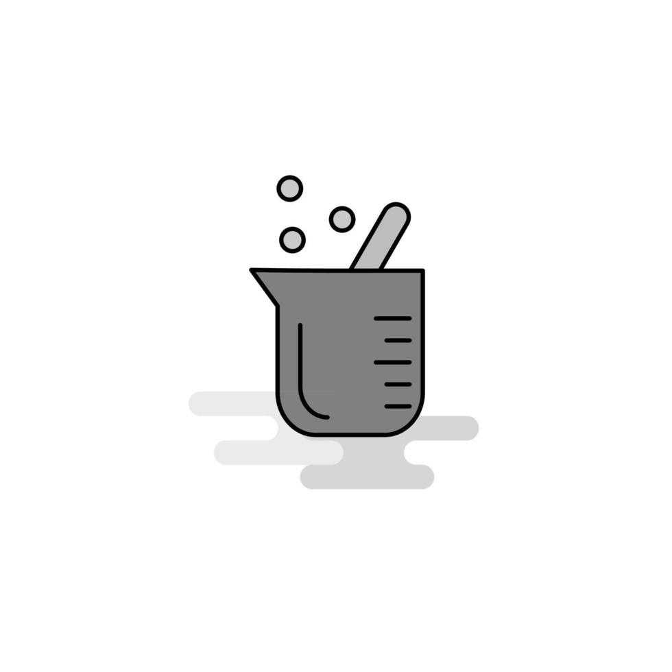 Beaker Web Icon Flat Line Filled Gray Icon Vector