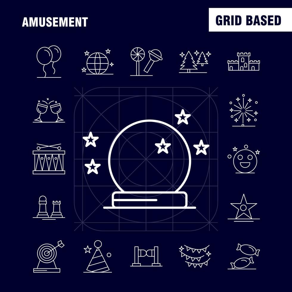 Amusement Line Icon for Web Print and Mobile UXUI Kit Such as Comedy Drama Entertainment Theater Emojis Carnival Circus Magic Pictogram Pack Vector