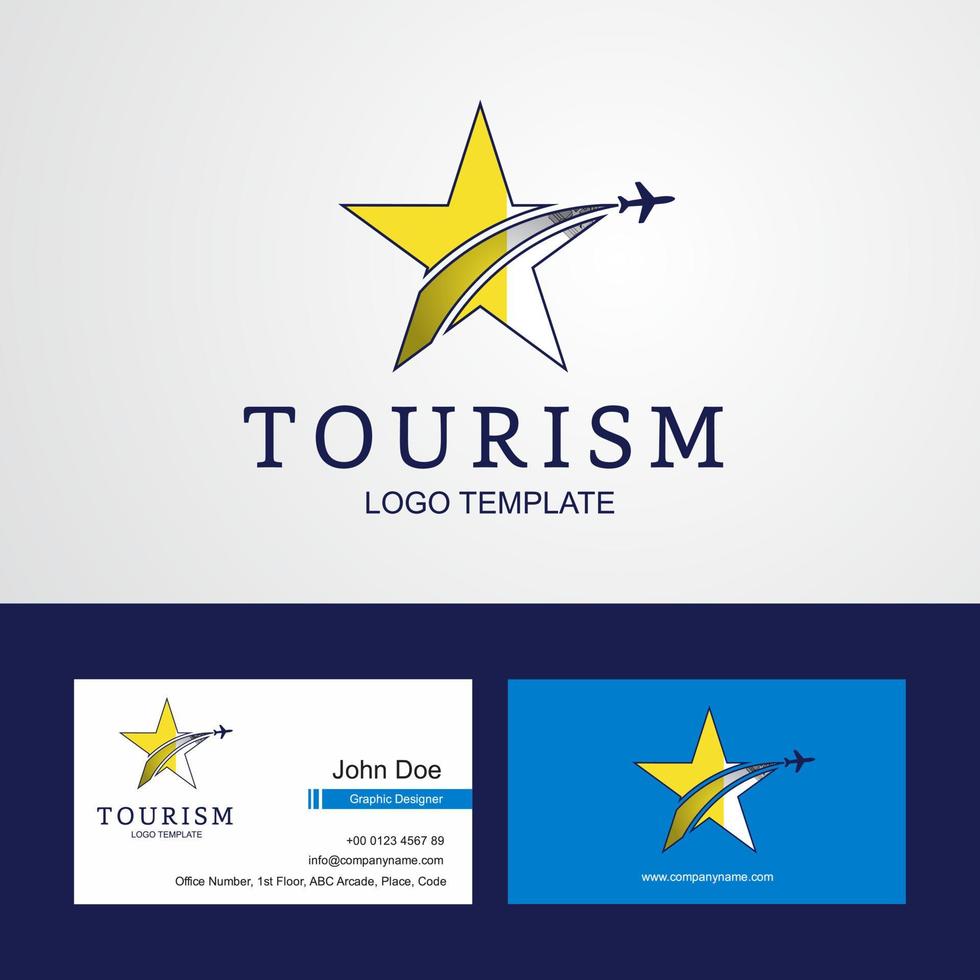 Travel Vatican City Holy See flag Creative Star Logo and Business card design vector