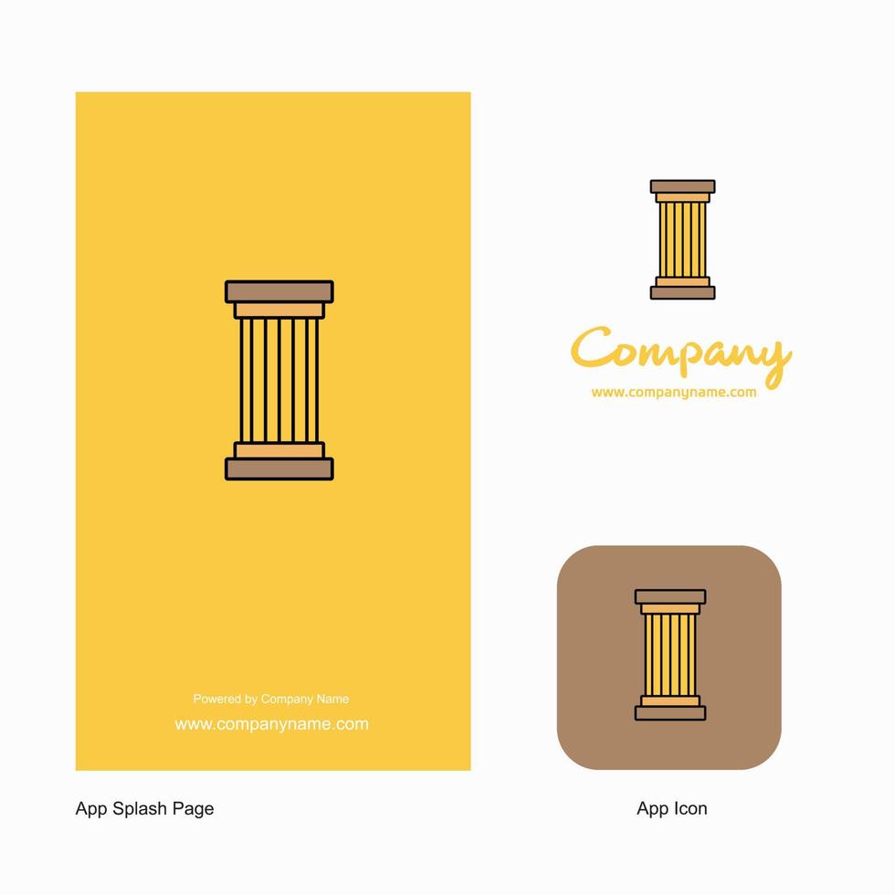Piller Company Logo App Icon and Splash Page Design Creative Business App Design Elements vector