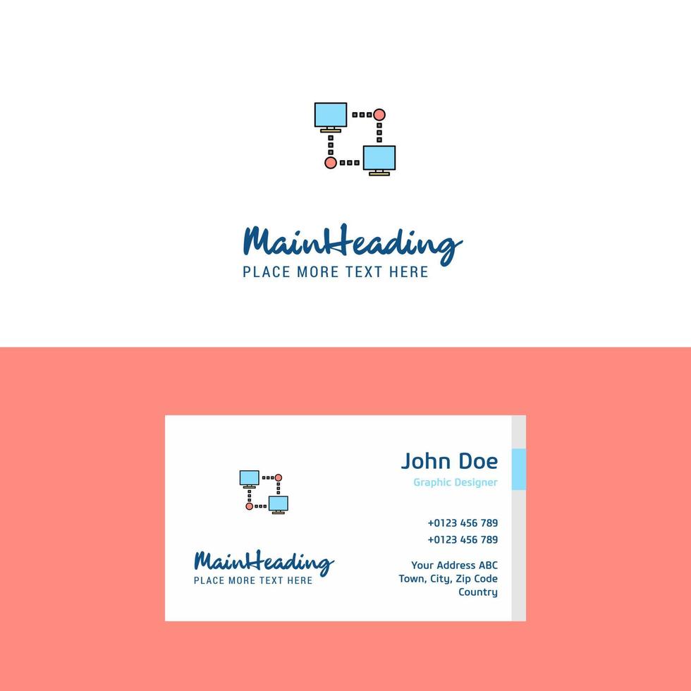 Flat Computer networks Logo and Visiting Card Template Busienss Concept Logo Design vector