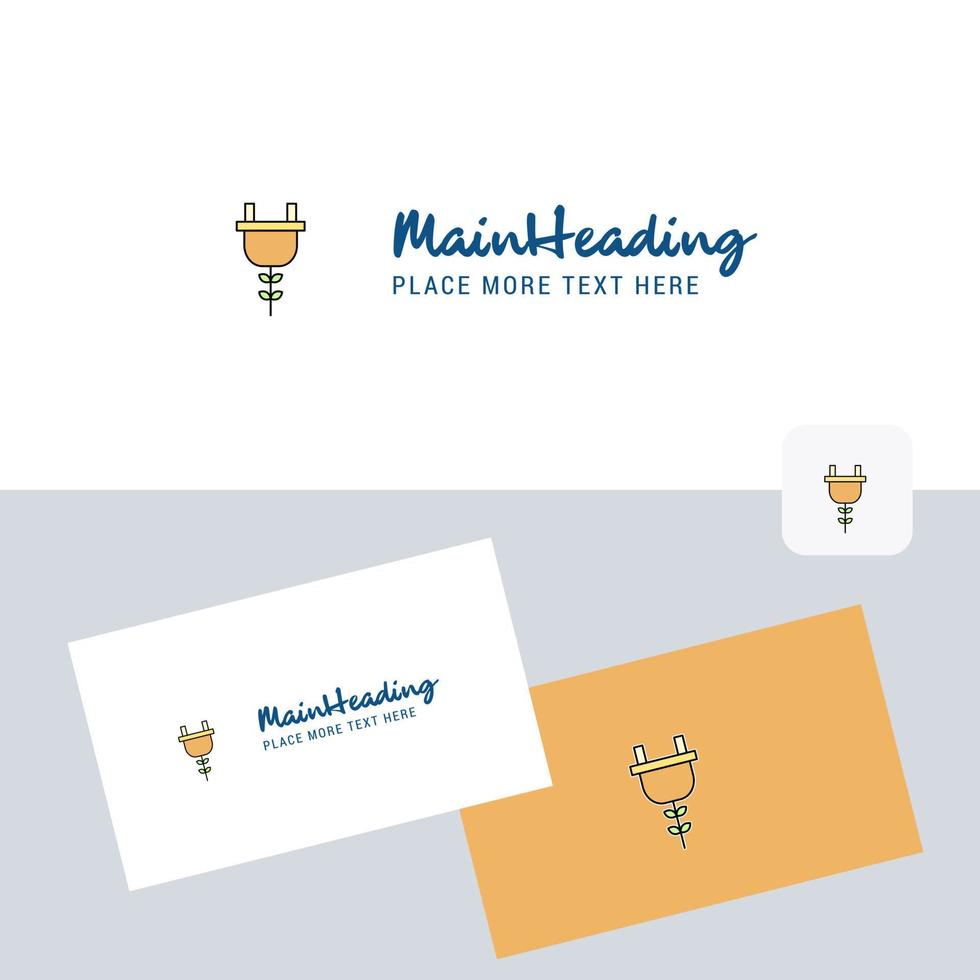 Plough vector logotype with business card template Elegant corporate identity Vector
