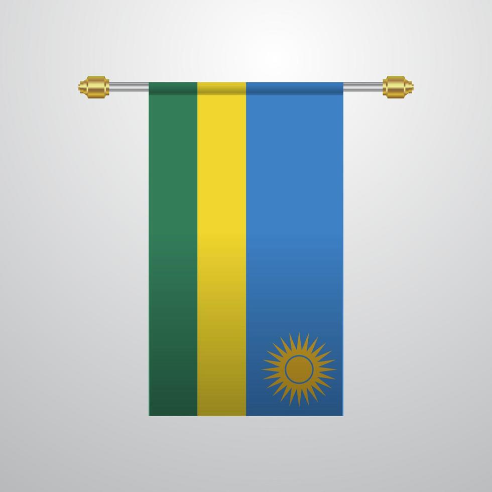 Rwanda hanging Flag vector