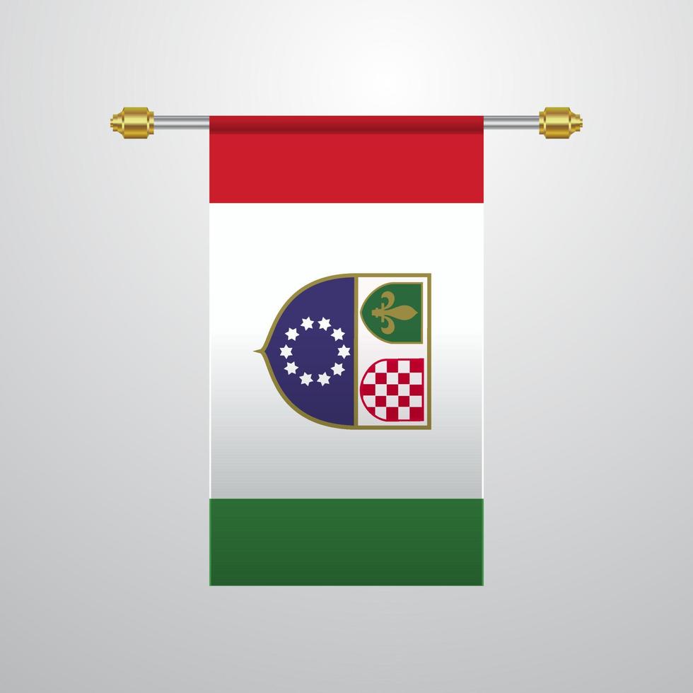 Bosnia and Herzegovina hanging Flag vector