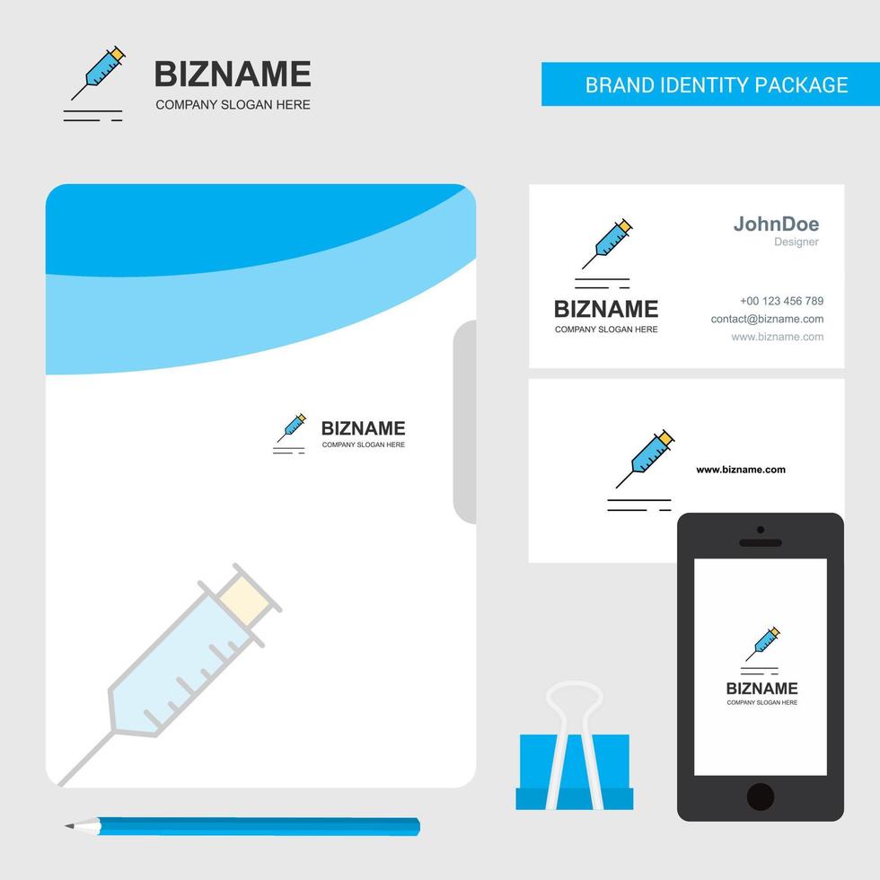 Injection Business Logo File Cover Visiting Card and Mobile App Design Vector Illustration