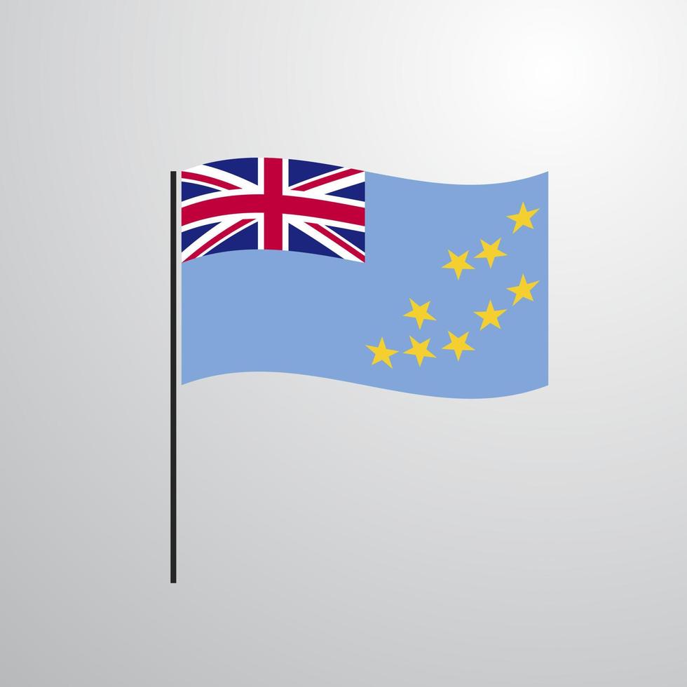 tuvalu ondeando la bandera vector