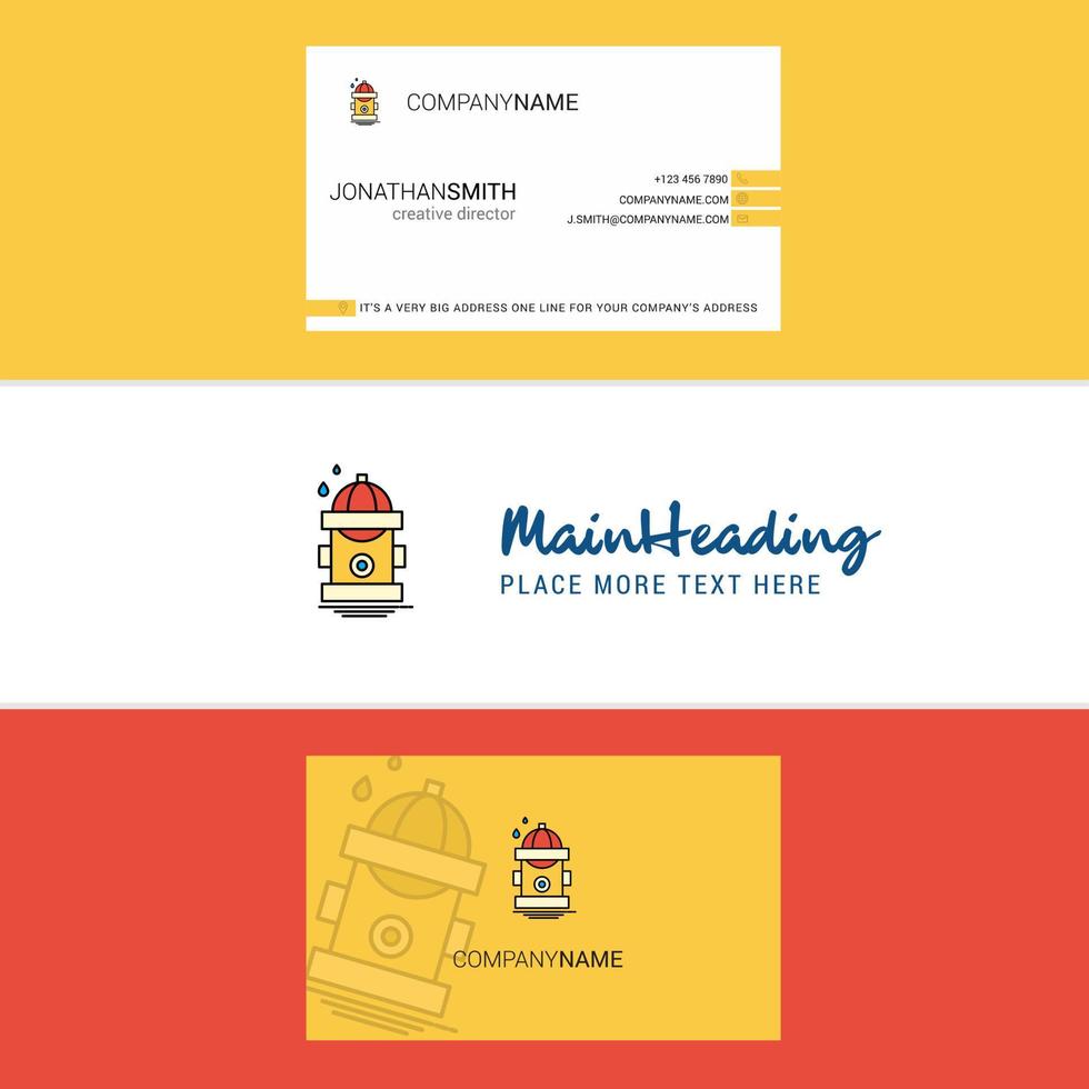 Beautiful Hydrant Logo and business card vertical Design Vector