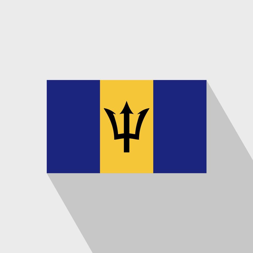 vector de diseño de sombra larga de bandera de barbados